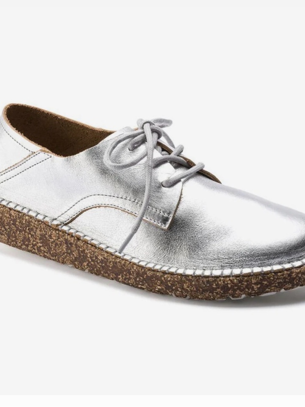 Birkenstock Metallic Silver Gary Lace-Up Shoe